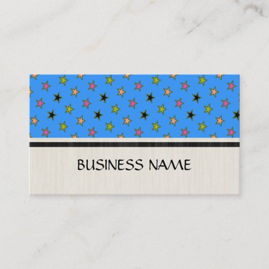 Retro Star Modern geometrisch patroon 3 Visitekaartje (Voorkant)