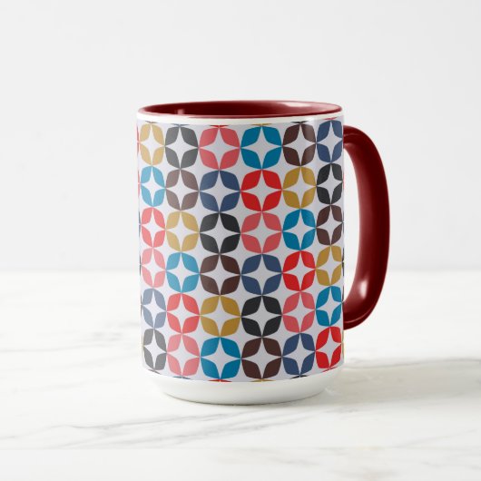 Retro Star-patroon Mok (Voorkant rechts)