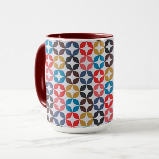 Retro Star-patroon Mok (Voorkant links)