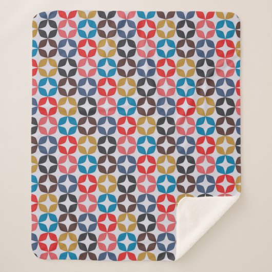 Retro  Star-patroon Sherpa Deken (Voorkant)