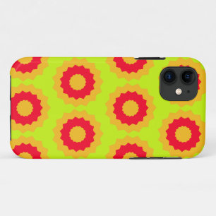 Retro Star Red Oranje Lime Green iPhone 11 Hoesje