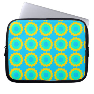 Retro Star Turquoise & Gele iPhone / iPad hoesje Laptop Sleeve