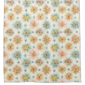 Retro Starburst Atomic Art Douchegordijn (Voorkant)