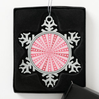 Retro Starburst Background - Red Tin Sneeuwvlok Ornament