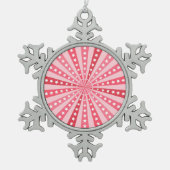 Retro Starburst Background - Red Tin Sneeuwvlok Ornament (Voorkant)
