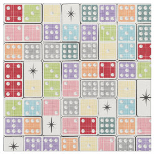 Retro Starburst Dominoes Stof