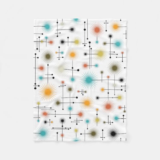 Retro Starburst een Go-Go! Fleece Deken (Voorkant)