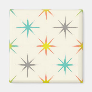Retro Starburst Mid-Century Patroon Magneet