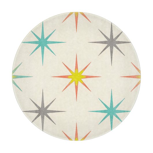Retro Starburst Mid-Century Pattern Snijplank (Voorkant)