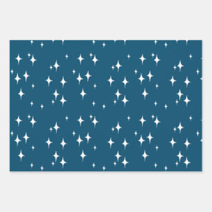 Retro Stardust Starburst Stars Nieuwjaar Inpakpapier Vel