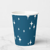Retro Stardust Starburst Stars Nieuwjaar Papieren Bekers (Links)