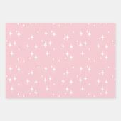 Retro Stardust Starburst Stars Roze esthetisch Inpakpapier Vel (Voorkant)