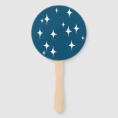 Retro Stardust Stars Happy Nieuwjaar Handwaaier (Achterkant)