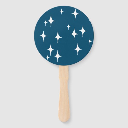 Retro Stardust Stars Happy Nieuwjaar Handwaaier (Achterkant)