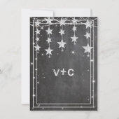 Retro Stars Chalkboard Wedding Save the Date (Achterkant)