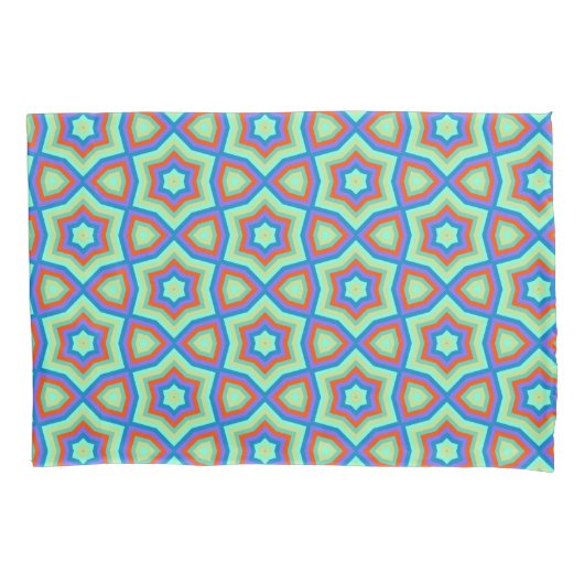 Retro Stars Floral Artistic Abstract Pattern Kussensloop (Voorkant)