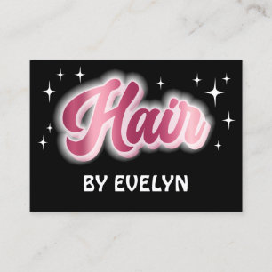 Retro stars script cheveux styliste carte de visit