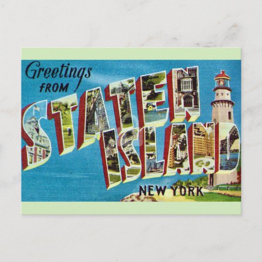 Retro Staten Island NY  Briefkaart (Voorkant)