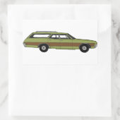 retro station wagon rechthoekige sticker (Tas)
