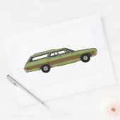 retro station wagon rechthoekige sticker (Envelop)