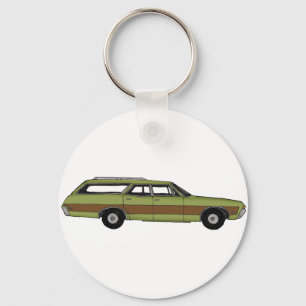 retro station wagon sleutelhanger