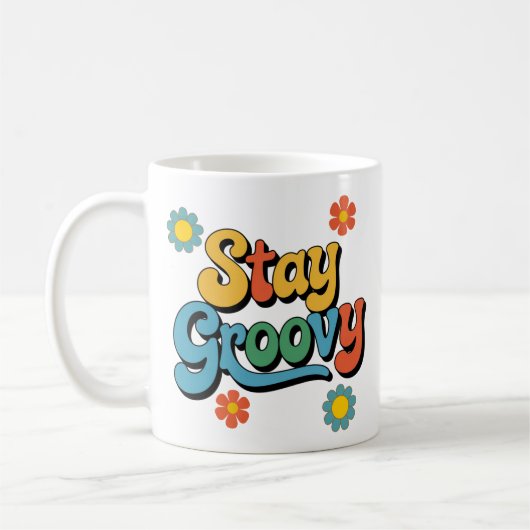 Retro Stay Groovy Koffiemok (Links)