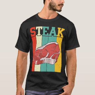Retro Steak Raw Steak Vat Koe Rooster T-shirt