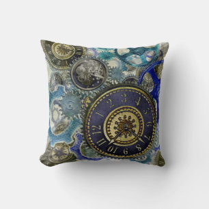 Retro Steampunk kussen met tandwielen en tandrader
