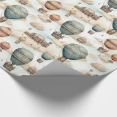 Retro Steampunk Zeppelin Cadeaupapier (Hoek)