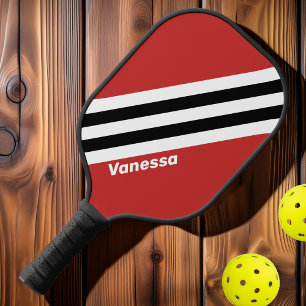 Retro Stedelijke Zebrastrepen met Naam Pickleball Paddle