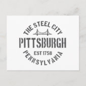 Retro Steel City Pittsburgh Pennsylvania Yinz vint Feestdagenkaart (Voorkant)