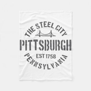 Retro Steel City Pittsburgh Pennsylvania Yinz vint Fleece Deken