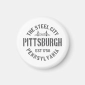 Retro Steel City Pittsburgh Pennsylvania Yinz vint Magneet (Voorkant)