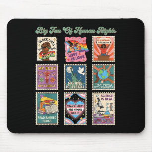 Retro stempel grote fan van mensenrechten grappige muismat