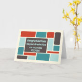 Retro Stepson Gefeliciteerd Afstuderen Kaart (Gele Bloem)