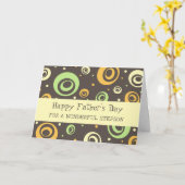 Retro Stepson Happy Vaderdag Kaart (Gele Bloem)