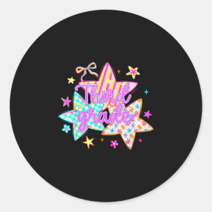 Retro ster derde klas terug naar school 3e leerjaa ronde sticker