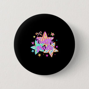 Retro ster vierde klas terug naar school 4e leerja ronde button 5,7 cm