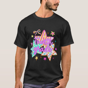 Retro ster vierde klas terug naar school 4e leerja t-shirt