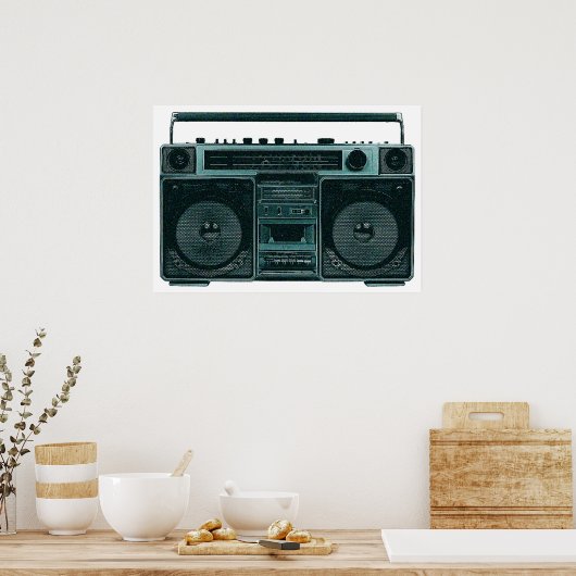 retro stereo poster (Keuken)