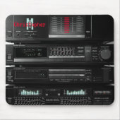 Retro Stereo System Black Muismat (Voorkant)