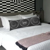 Retro stereoluidspreker zwarte hoofdpijp lichaamskussen