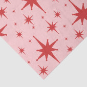 Retro Sterren Midden eeuw Modern Atomic Roze & Roo Tissuepapier (Detail)