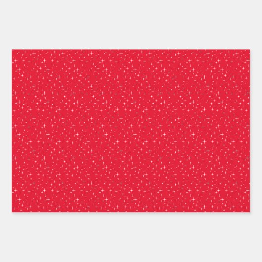 Retro sterren rood Vrolijk Kerstfeest Inpakpapier Vel (Voorkant)