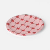 Retro sterren Roze en Rood Papieren Bordje (Gekanteld)