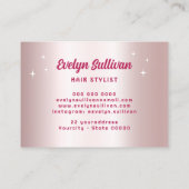 Retro sterren script faux roos gouden folie haar visitekaartje (Achterkant)