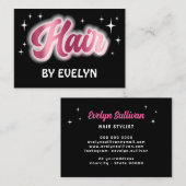 Retro sterren script haarstyliste visitekaartje (Voorkant / Achterkant)