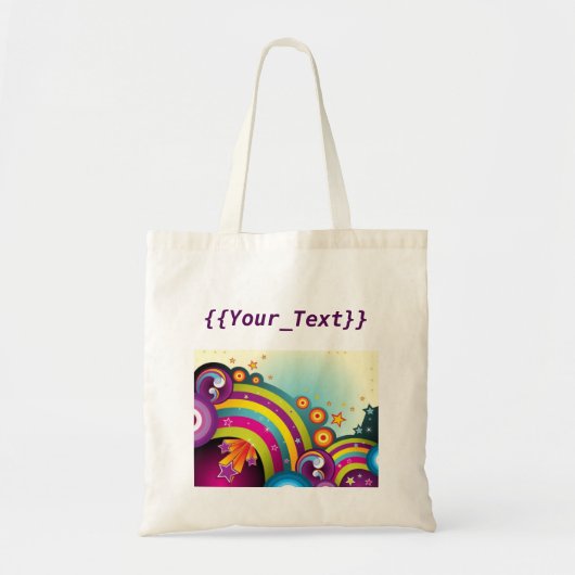 Retro sterren tote bag (Voorkant)