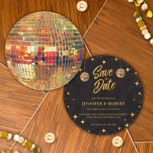 Retro Sterren Zwart Goud Glitter Disco Bal Huwelij