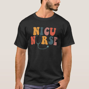 Retro Stethoscope Cute Neonatal NICU Nurse Neonata T-shirt